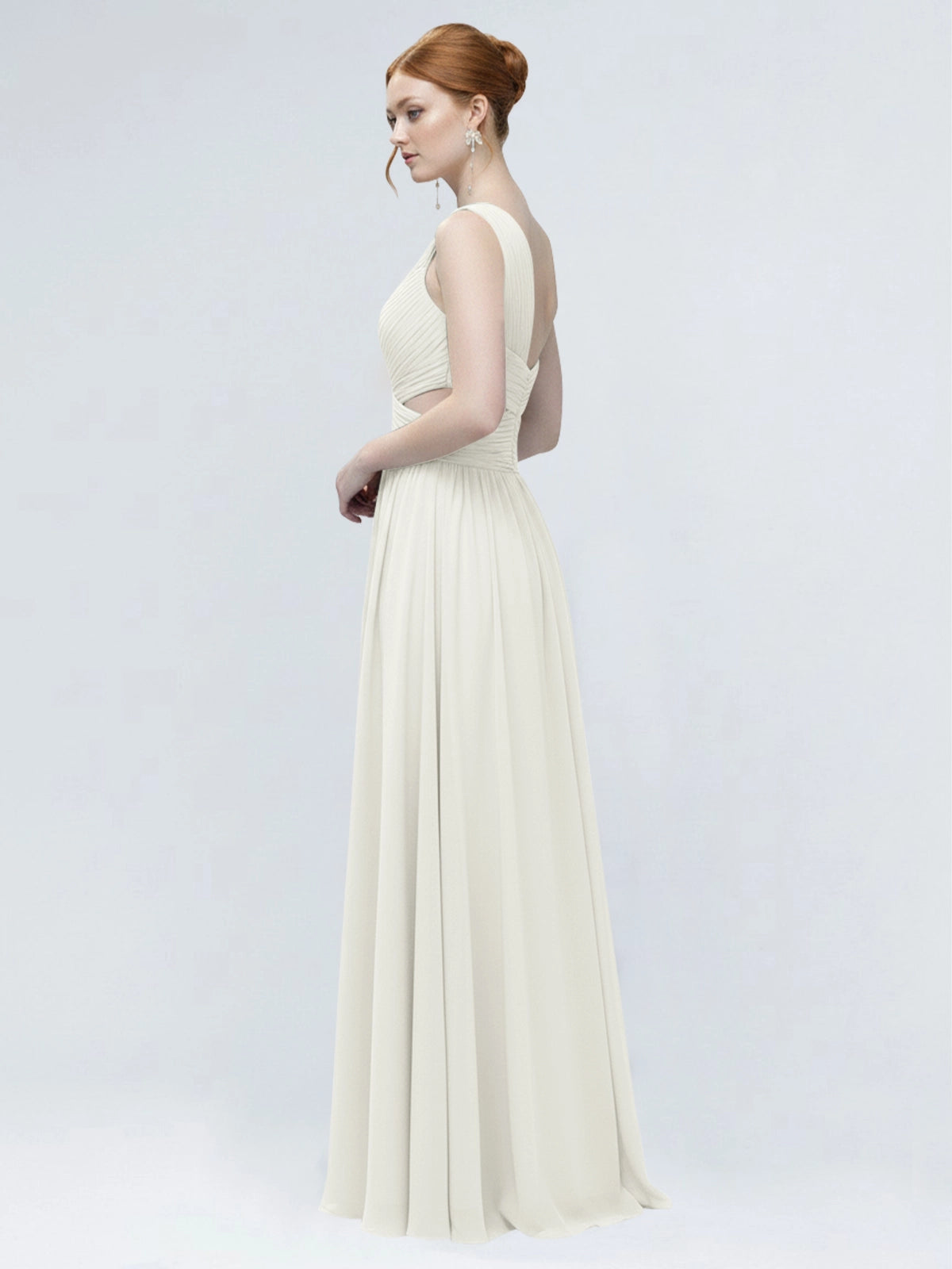 One-Shoulder Side Cut-Out Bridesmaid Dress 