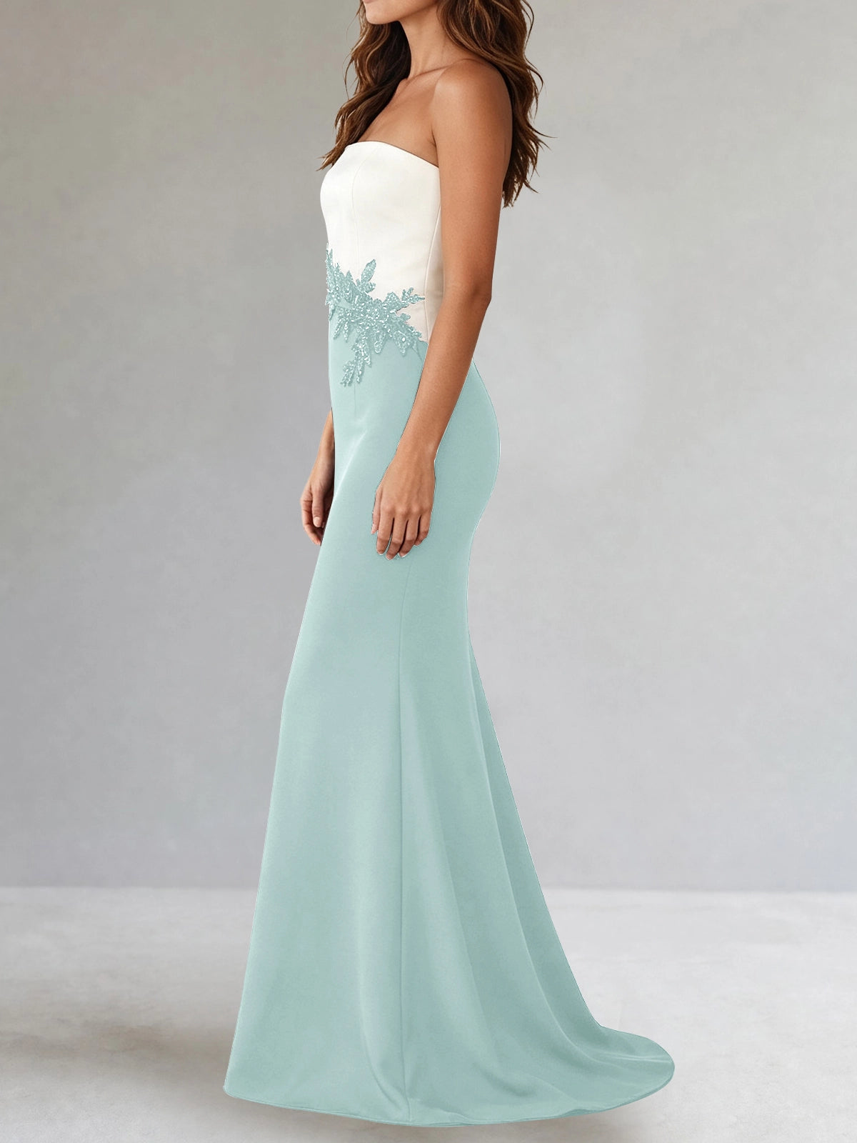 Trumpet Mother of the Bride Dress with Appliques