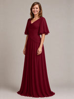 Cowl Neck Mother of the Bride Dress with Applique 