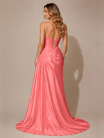 Silk-like Prom Dress with Appliques