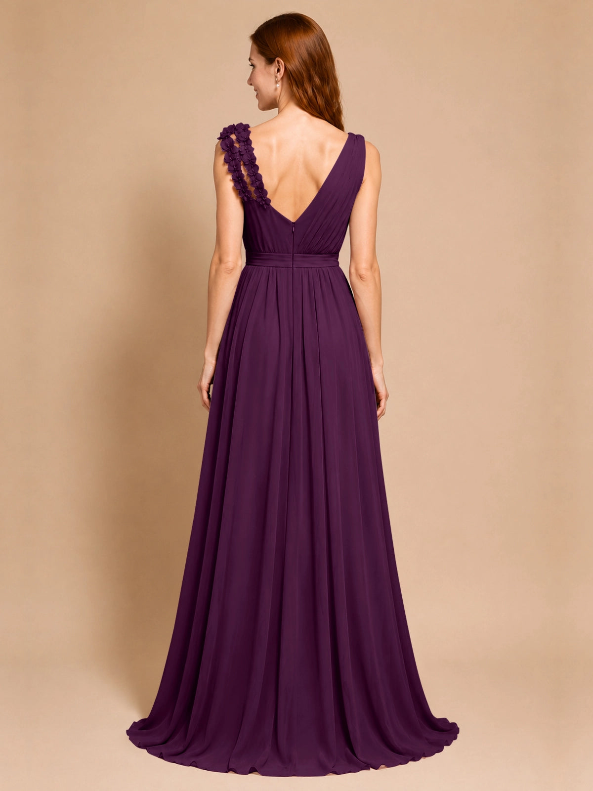Chiffon Prom Dress with Appliques