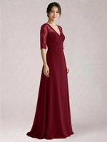 Lace Mother of the Bride Dress with Half Sleeves