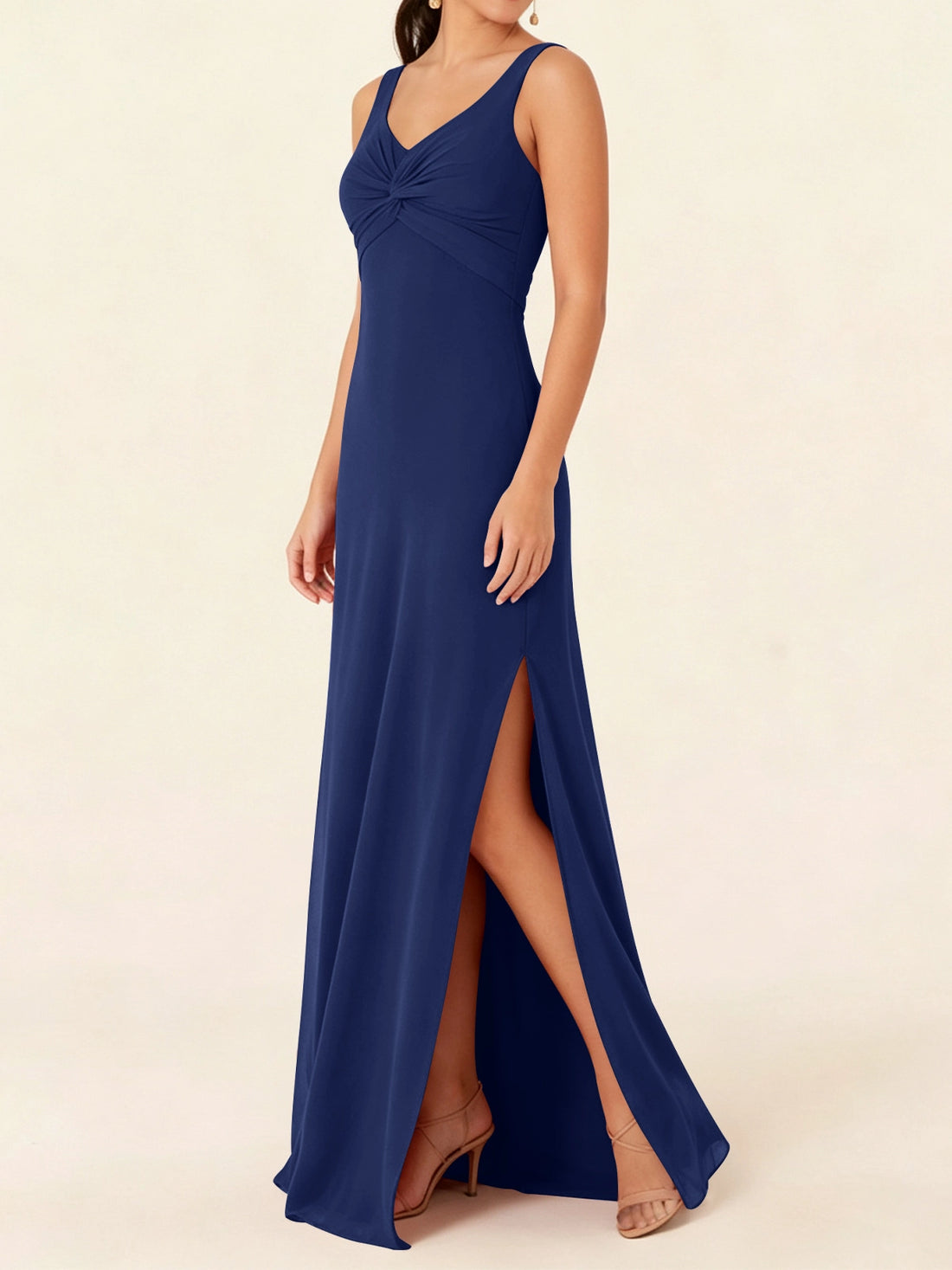 Chiffon Bridesmaid Dress with Slit 