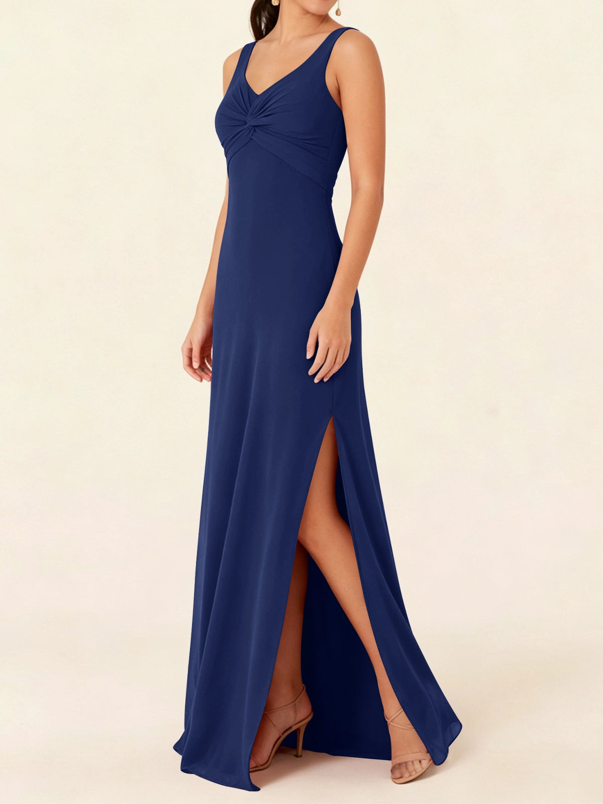 Chiffon Bridesmaid Dress with Slit 
