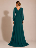 Chiffon Mother of the Bride Dress with Long Sleeves 