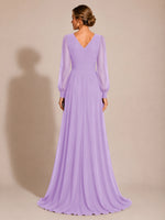 Chiffon Mother of the Bride Dress with Long Sleeves 