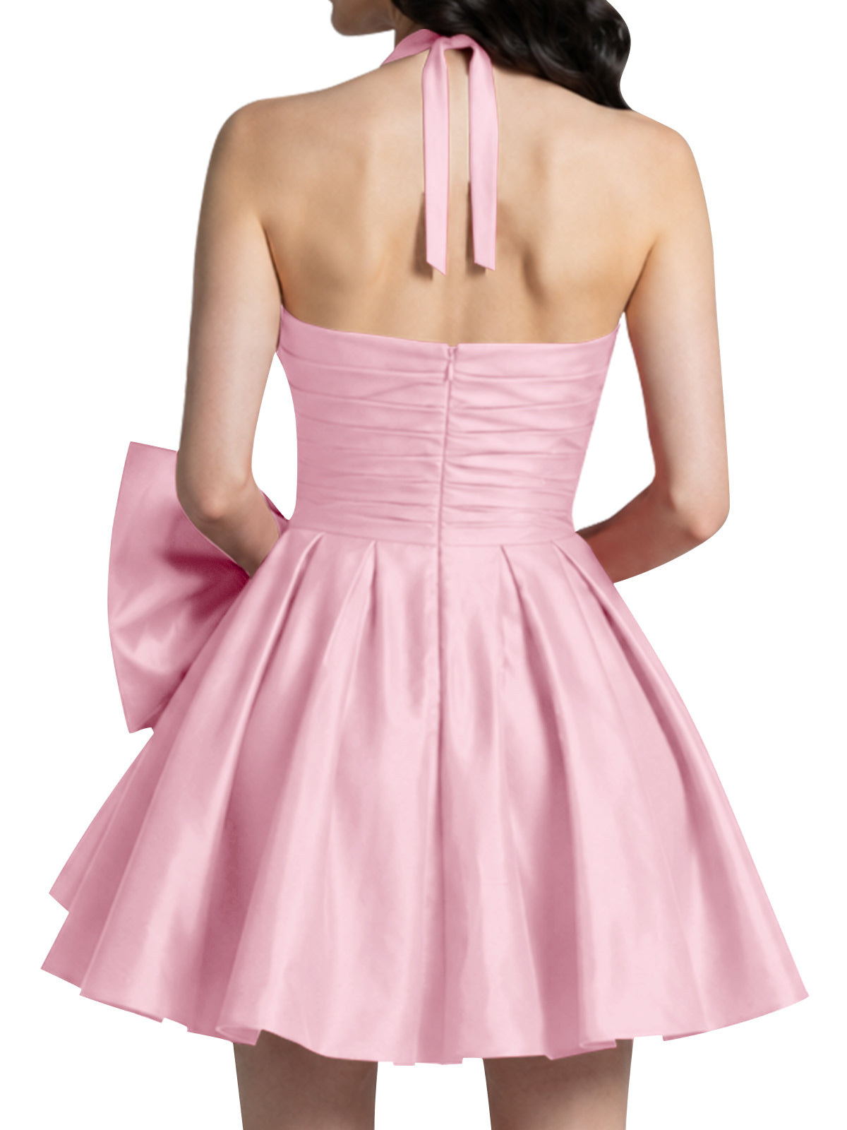 Halter Oversized Bow Mini Dress 