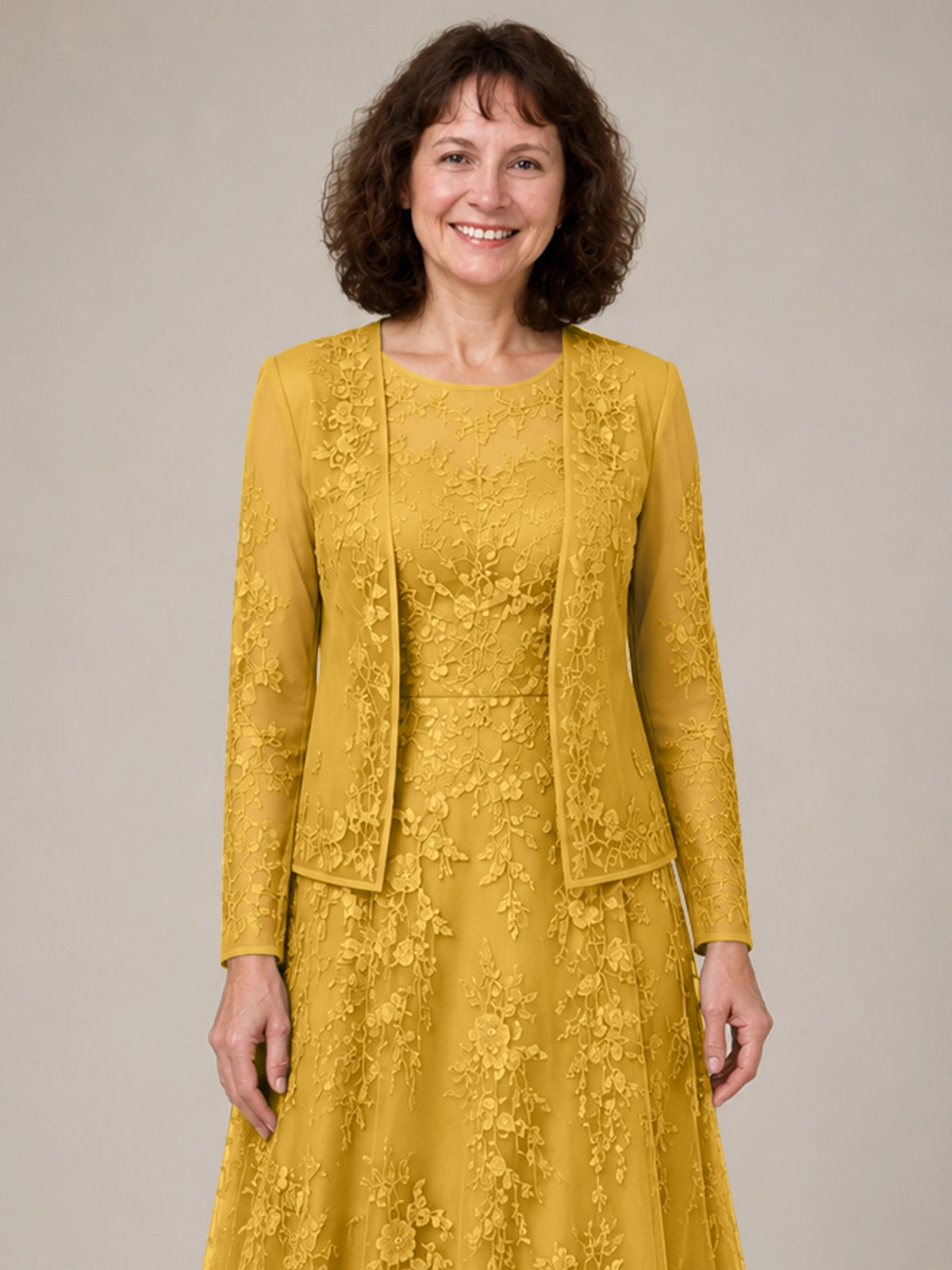 A-line Mother of the Bride Dress with Lace 