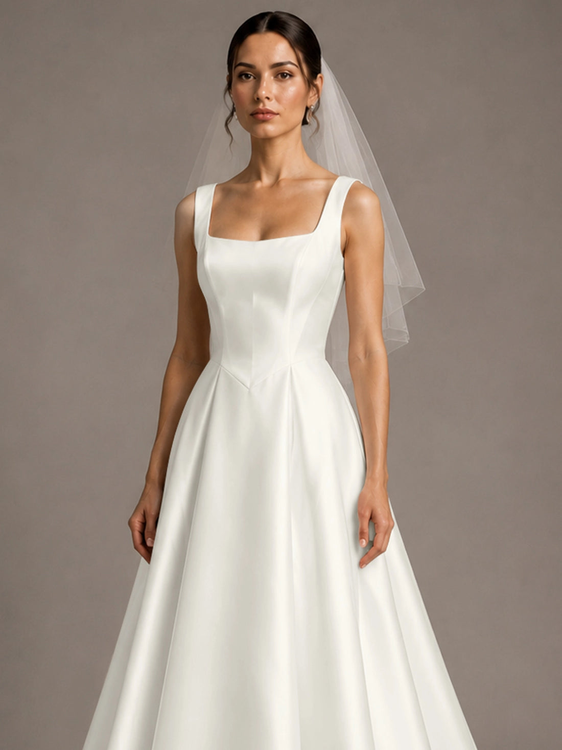 A-line Wedding Dress with Square Neck 