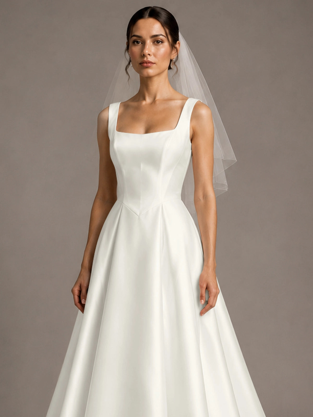 A-line Wedding Dress with Square Neck 