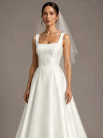 A-line Wedding Dress with Square Neck 