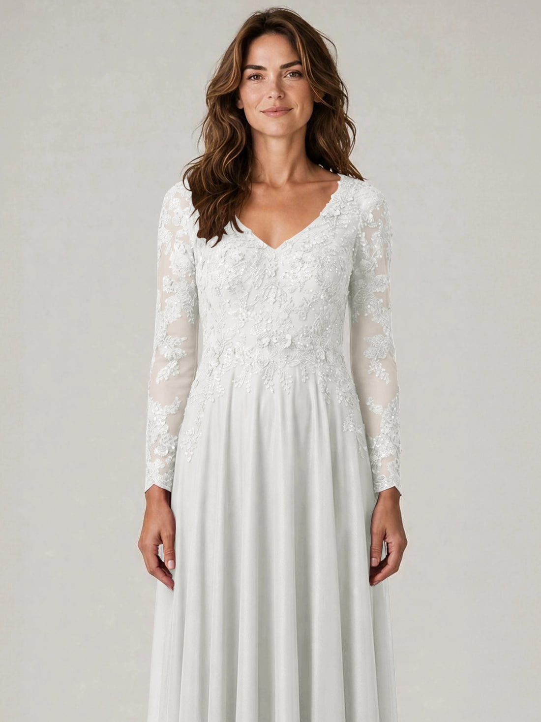 A-line Mother of the Bride Dress with Appliques