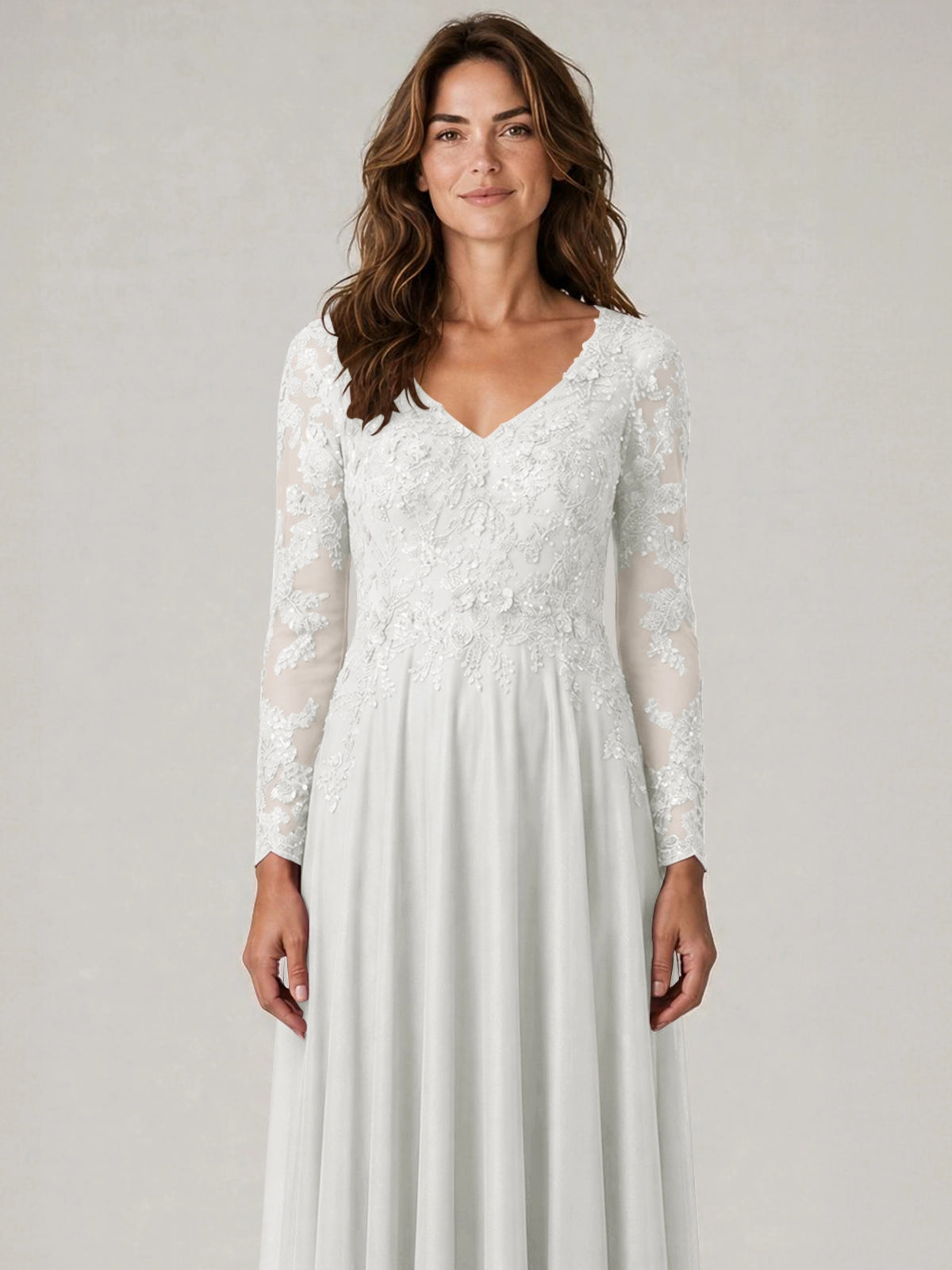 A-line Mother of the Bride Dress with Appliques