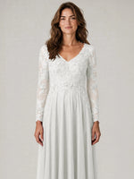 A-line Mother of the Bride Dress with Appliques