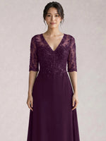 Lace Mother of the Bride Dress with Half Sleeves
