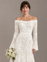 Lace Wedding Dress with Off-the-Shoulder 