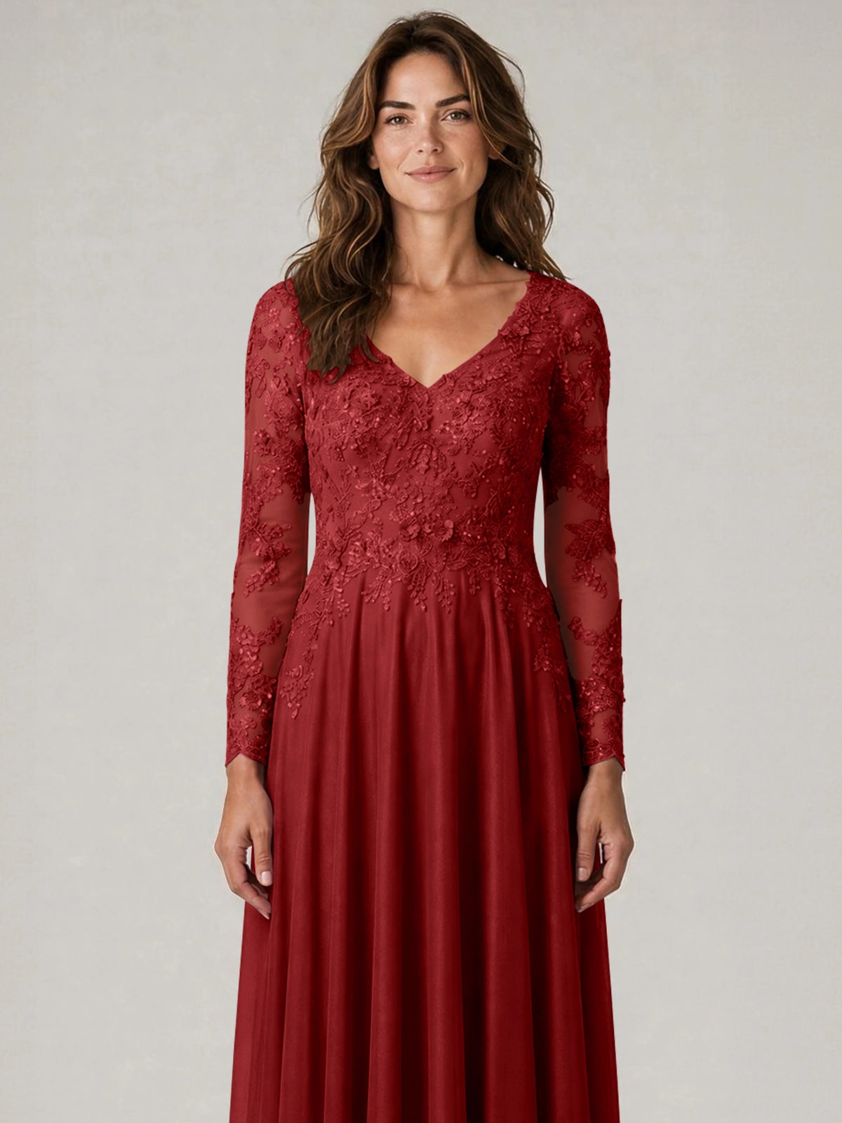 A-line Mother of the Bride Dress with Appliques