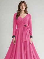 Stretch Satin Mother of the Bride Dress with Crystal