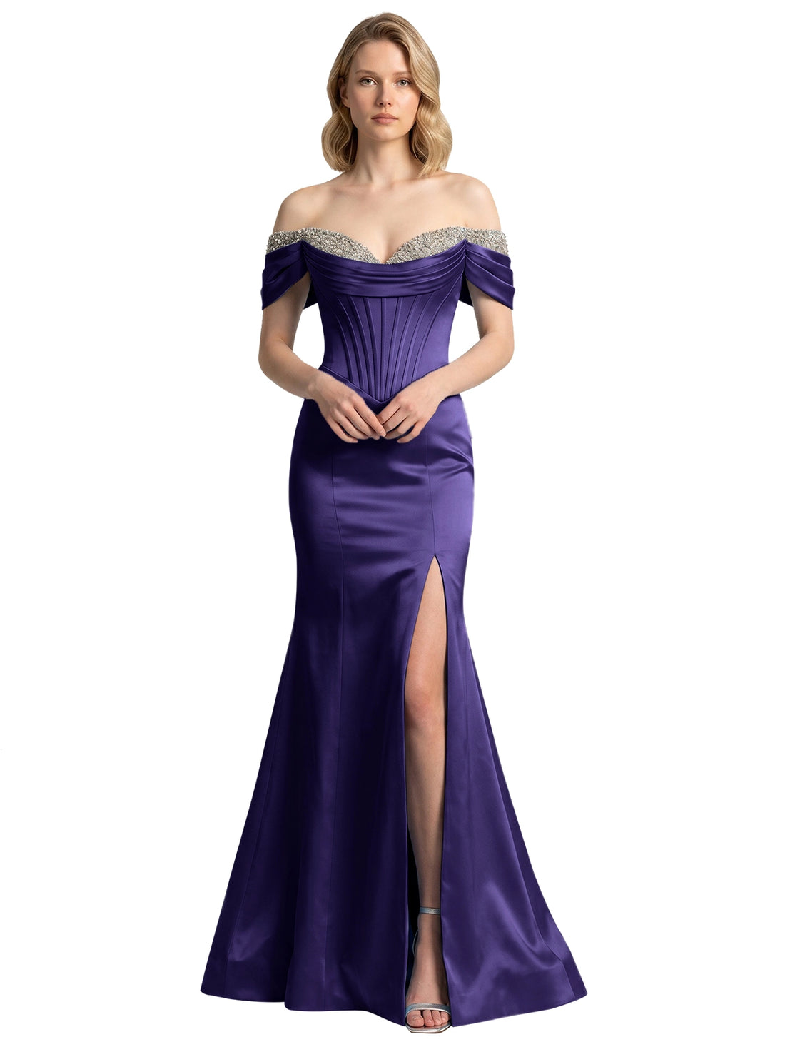 Corset Beaded Trumpet Prom Dress 
