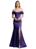 Corset Beaded Trumpet Prom Dress 