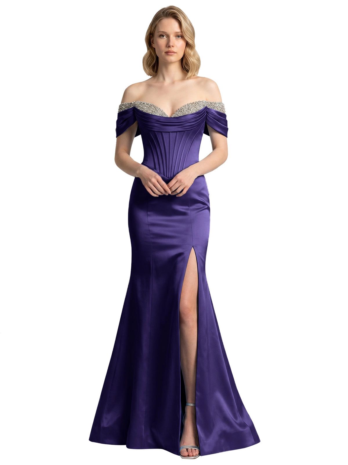 Corset Beaded Trumpet Prom Dress 