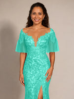 Mermaid Mother of the Bride Dress with V-neck 