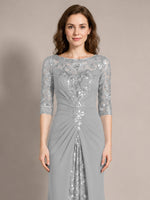 Lace Mother of the Bride Dress with Applique 