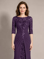 Lace Mother of the Bride Dress with Applique 
