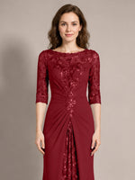 Lace Mother of the Bride Dress with Applique 