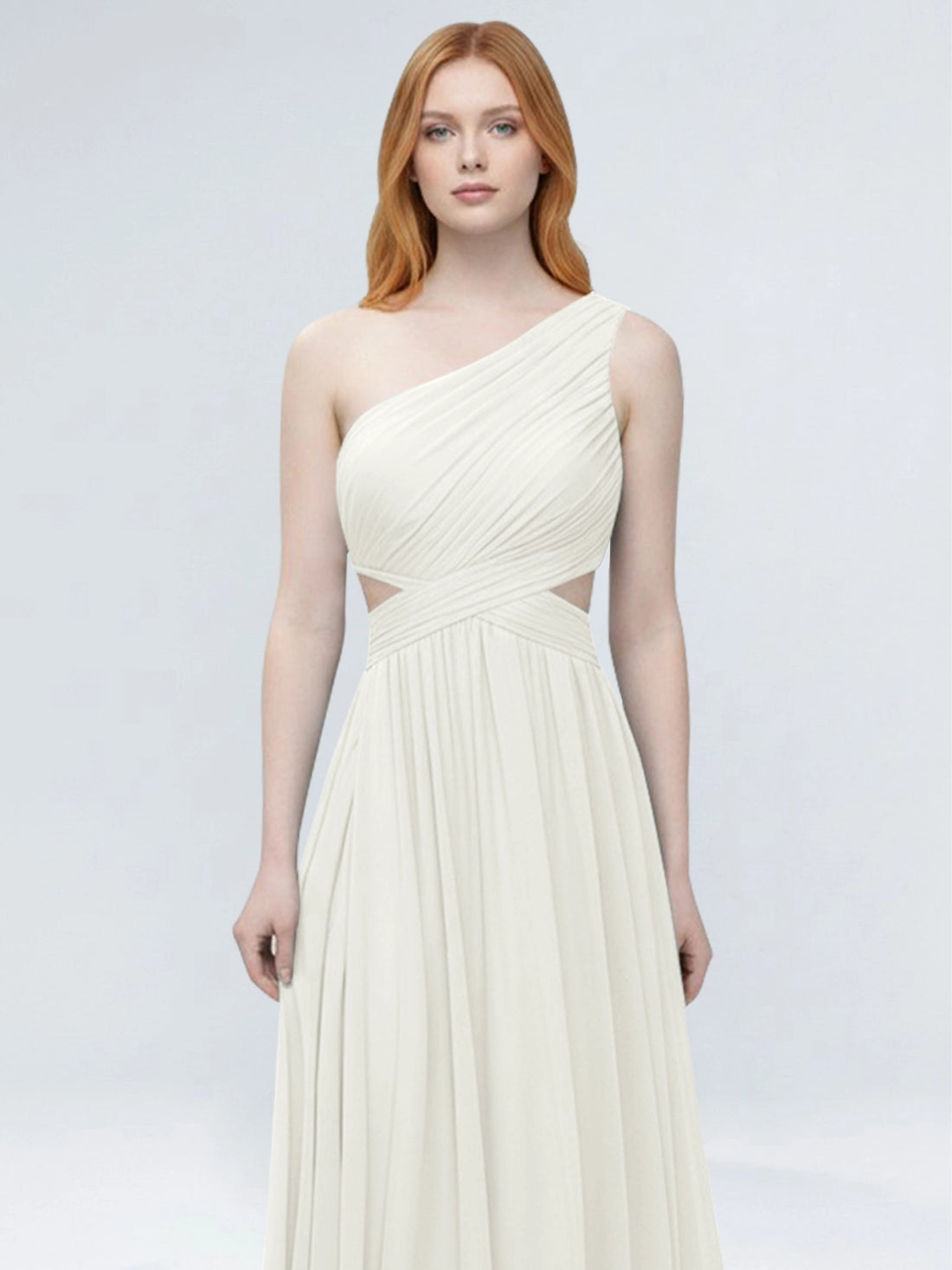 One-Shoulder Side Cut-Out Bridesmaid Dress 