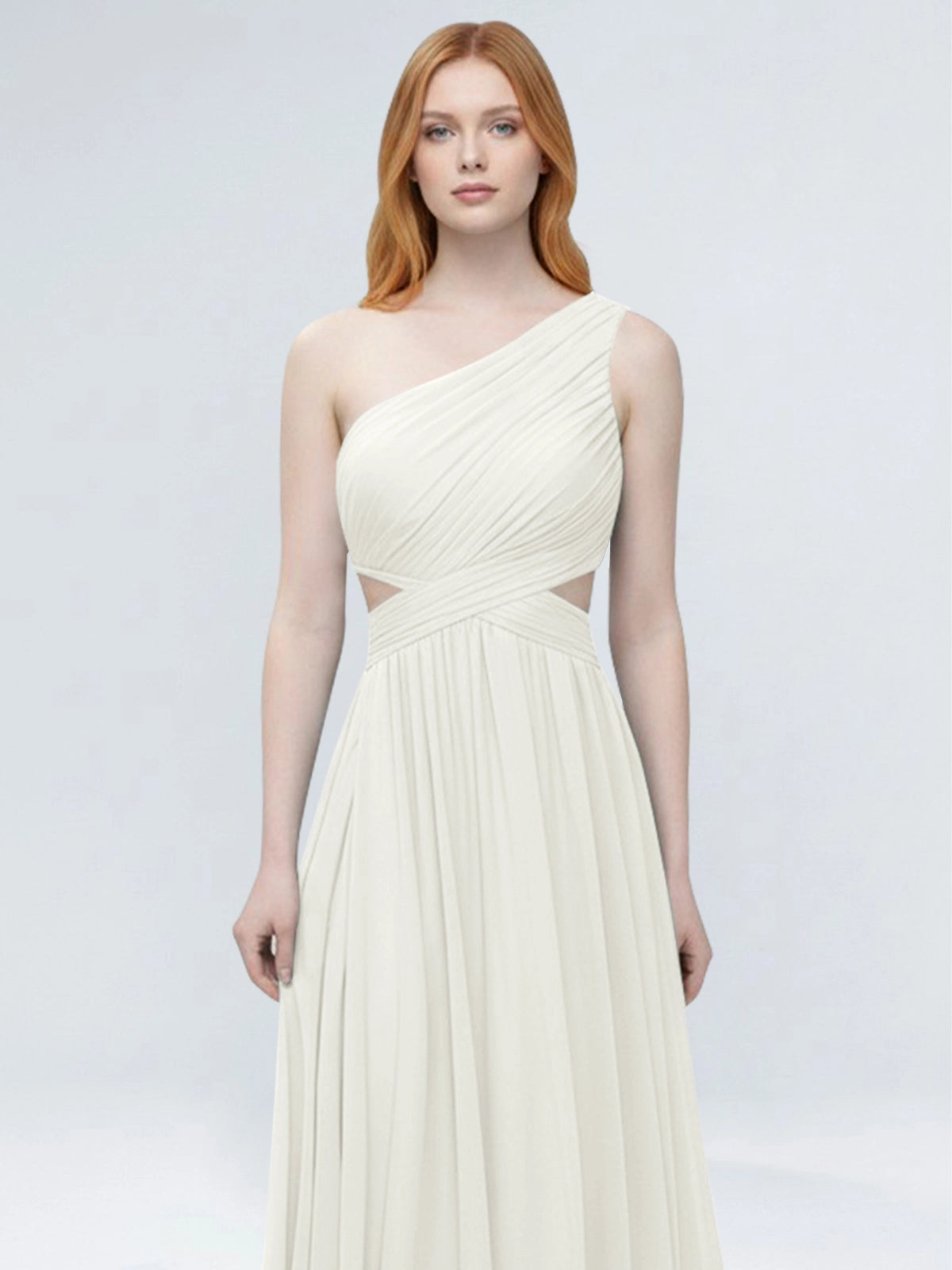 One-Shoulder Side Cut-Out Bridesmaid Dress 