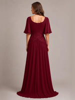 Cowl Neck Mother of the Bride Dress with Applique 