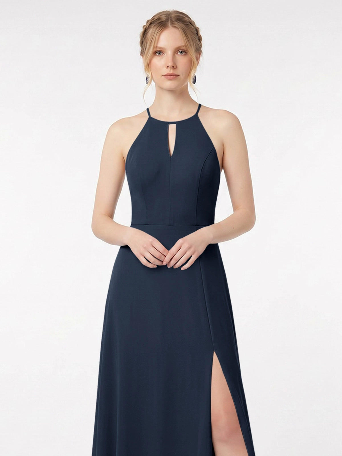 Chiffon Bridesmaid Dress with Halter 