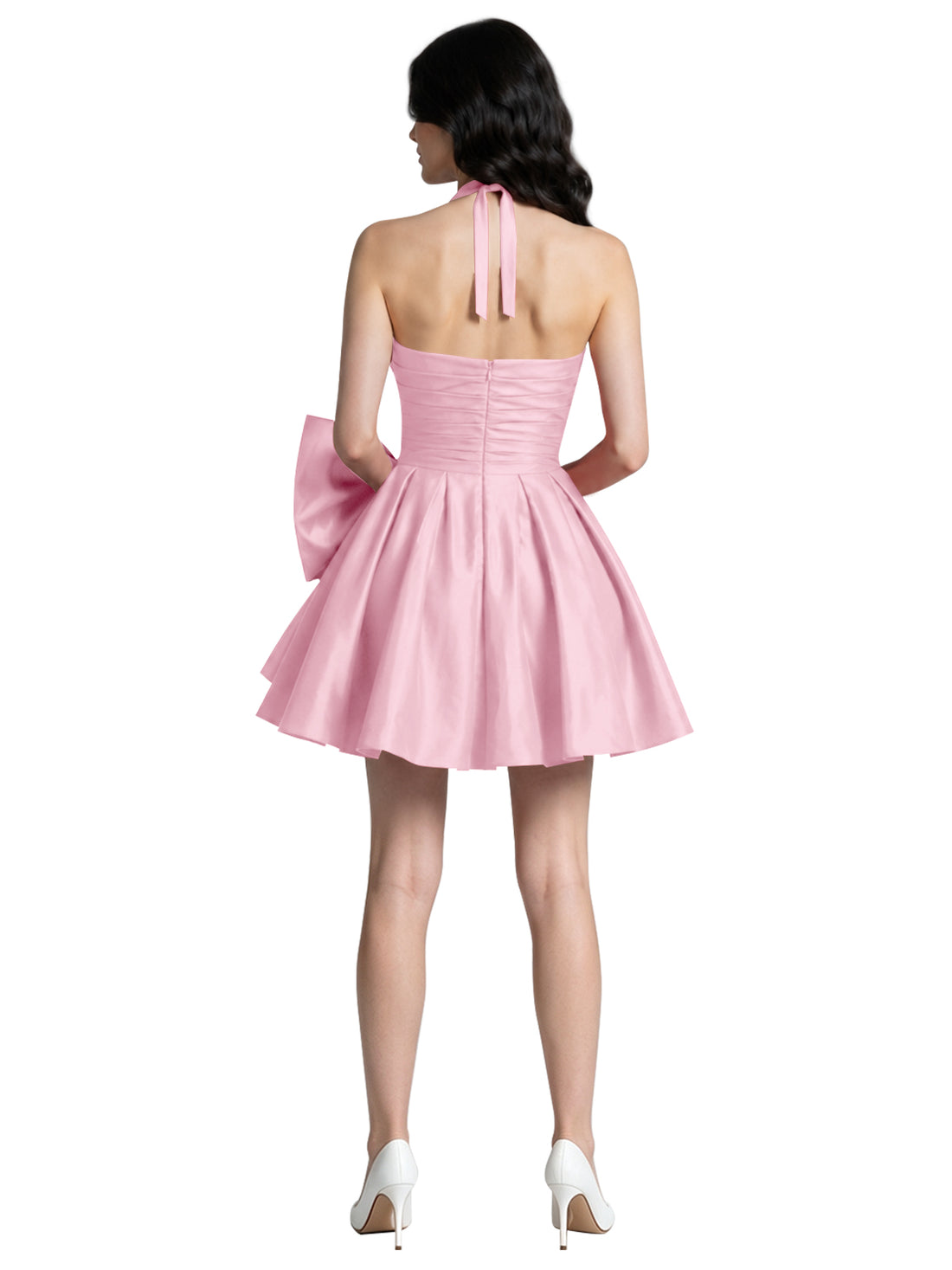 Halter Oversized Bow Mini Dress 