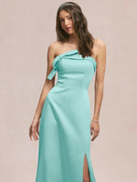Satin Bow Accent Bridesmaid Dress 