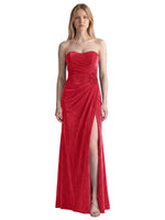Velvet Prom Dress with Beaded Applique 