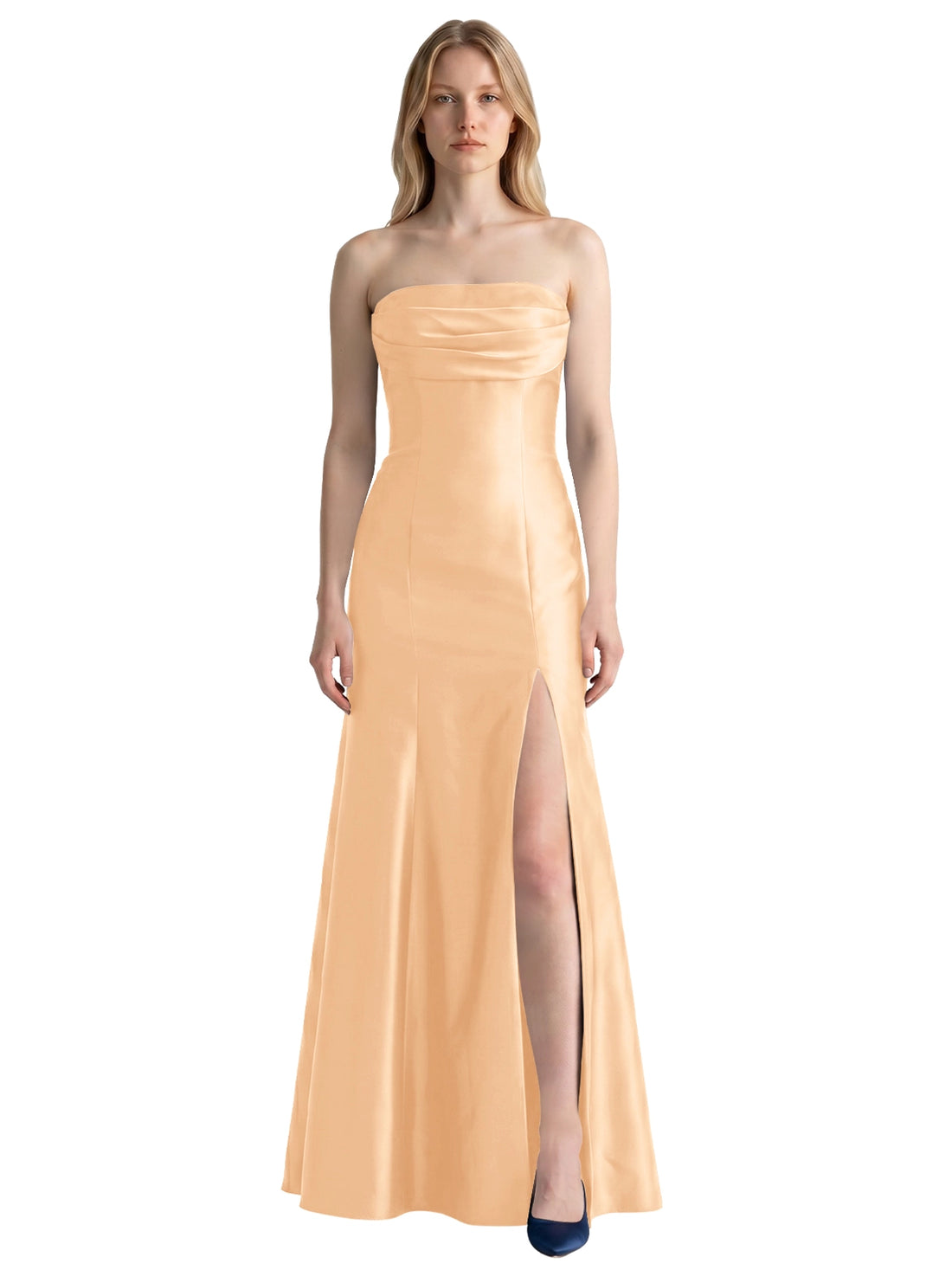 Strapless Ruched Bodice Prom Dress 