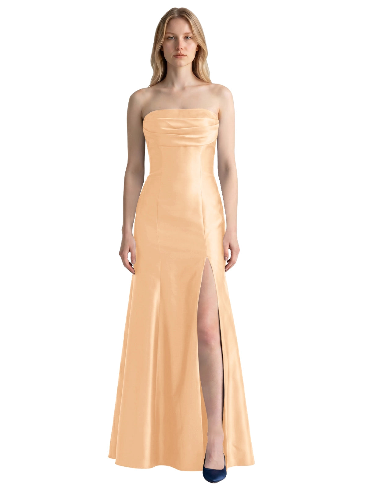 Strapless Ruched Bodice Prom Dress 