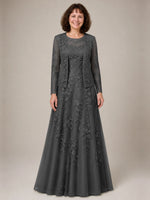 A-line Mother of the Bride Dress with Lace 