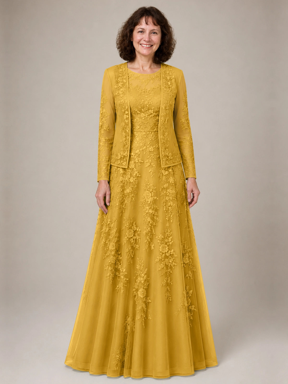 A-line Mother of the Bride Dress with Lace 