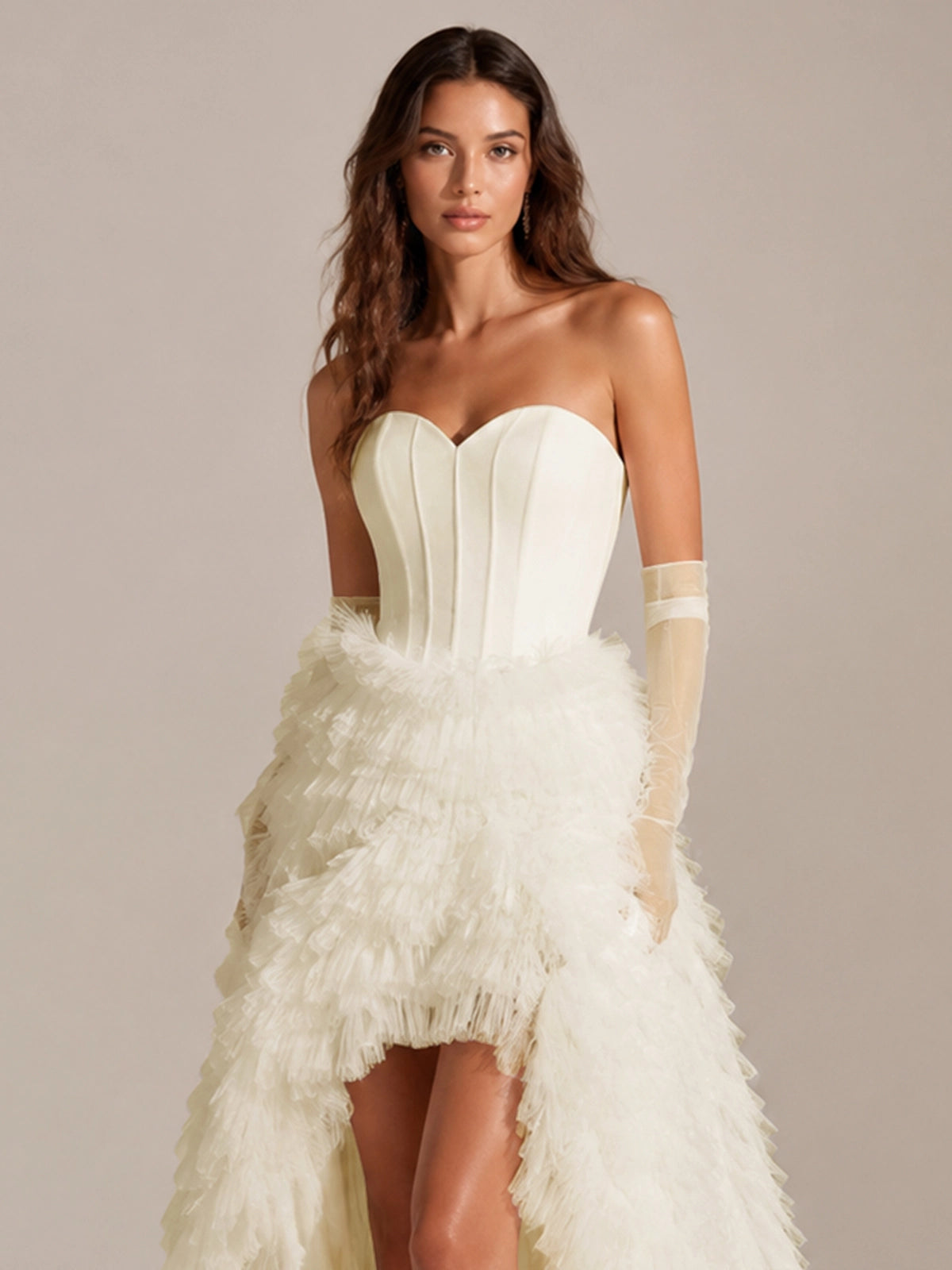 Tulle Wedding Dress with High-Low 