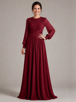 Chiffon Mother of the Bride Dress with Jewel Neckline 