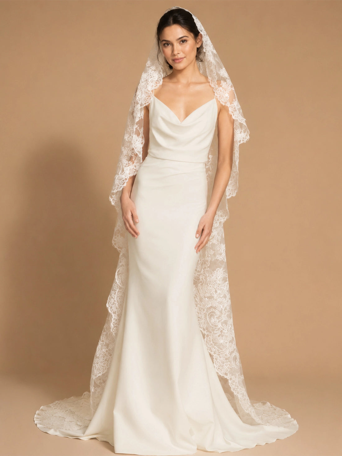 Mermaid Wedding Dress with Cowl Neck 