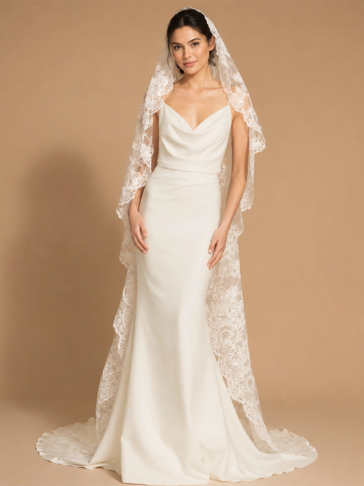 Mermaid Wedding Dress with Cowl Neck 
