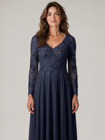 A-line Mother of the Bride Dress with Appliques