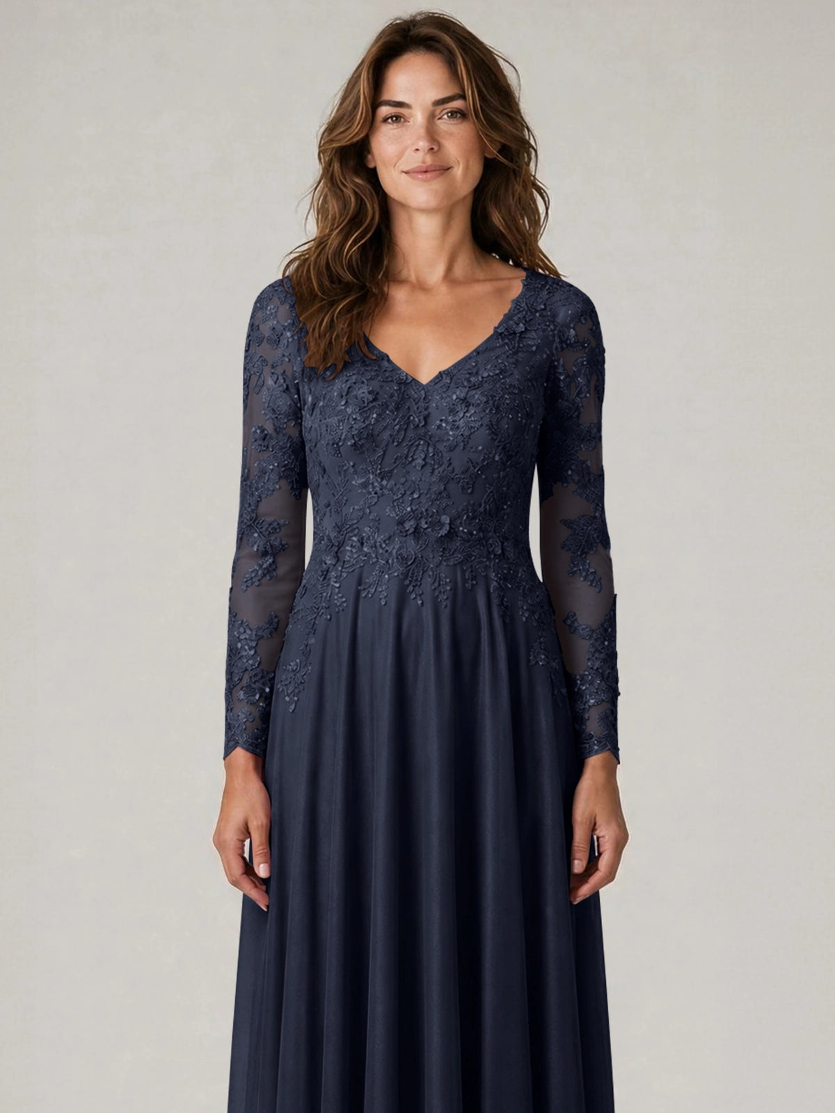 A-line Mother of the Bride Dress with Appliques