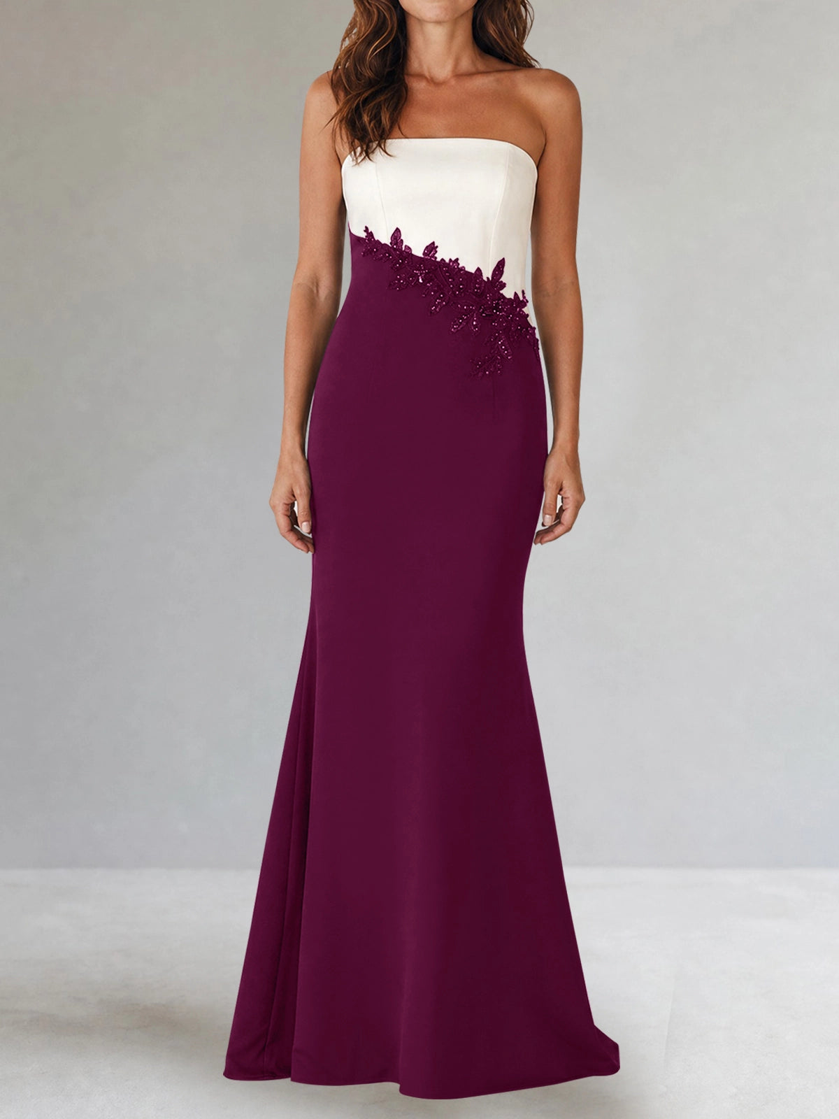 Trumpet Mother of the Bride Dress with Appliques