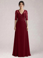 Lace Mother of the Bride Dress with Half Sleeves