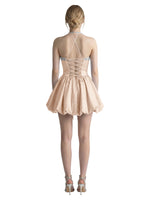 Beading Bubble Hem Mini Dress 