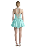 Beading Bubble Hem Mini Dress 